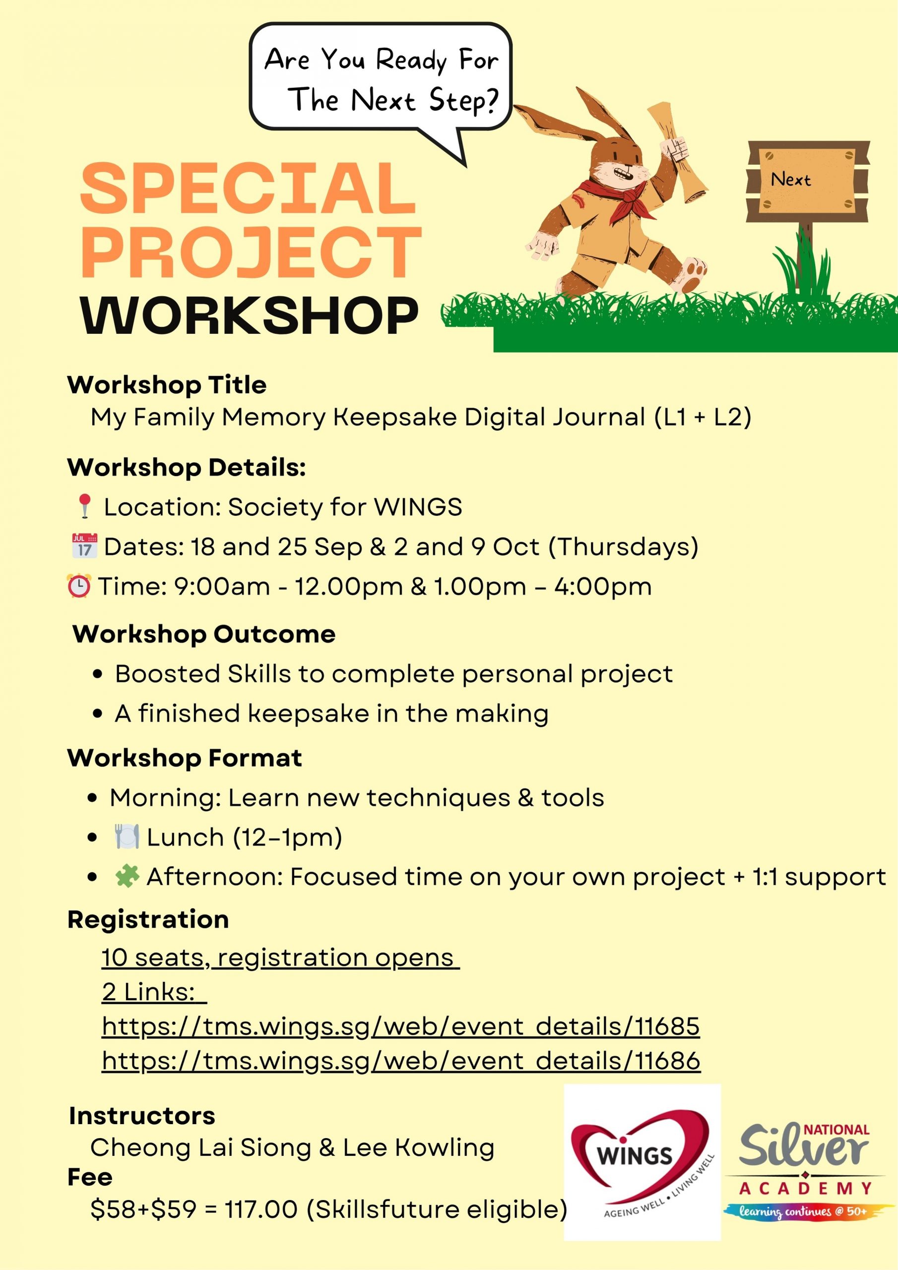 WINGS Special Project Workshop for Family Keepsake L1 and L2 Sep 25